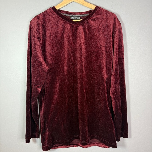 Vtg Versace Classic V2 Men’s Velour Burgundy Long Sleeve Shirt